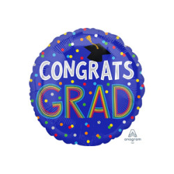 藍底彩點CONGRATS GRAD