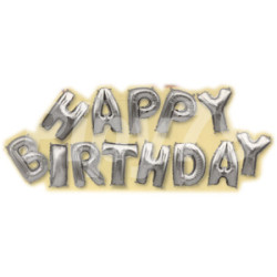 14吋銀色生日快樂字母鋁箔氣球