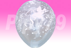 12吋喜鵲花紋透明圓型氣球
